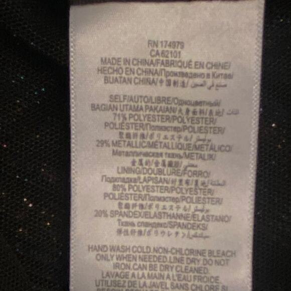 BCBG Holiday Party Dress Metallic Rainbow‎ Pleated Maxi Dress Deep V Neck Medium - Picture 9 of 9